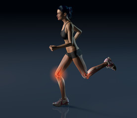 Fototapeta na wymiar Painful knee joints, arthritis, osteoarthritis