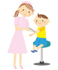 子ども　注射　看護婦