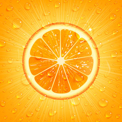 Obrazy na Szkle  Pomarańczowe tło z kroplami wody
