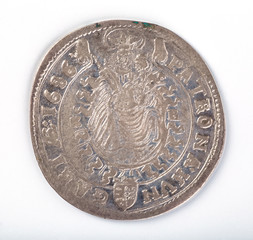 Antique silver Polish coin. King Sigismund III Vasa. Obverse. Is