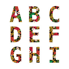 Naklejka premium English Alphabet vector illustration