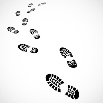 Trail od a sport shoes prints vector