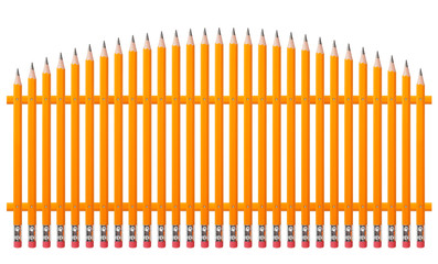 Stationery - Fence from pencils
