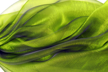 closeup of the wavy organza fabric