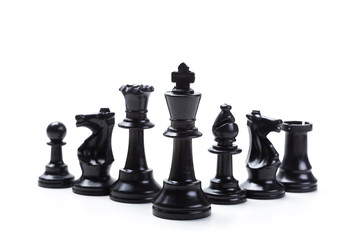 Chess game or chess pieces with white background