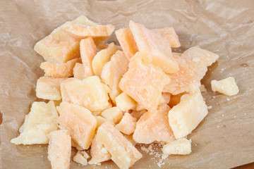 Cutting parmesan cheese