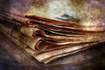Pile of newspaper grunge concept