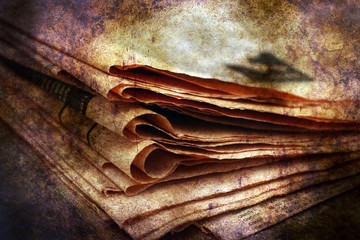 Pile of newspaper grunge concept