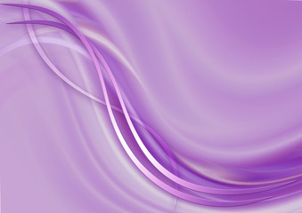 Background with falling waves purple shades coated lilac satin stripes