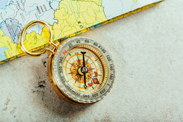 Fototapeta na wymiar Compass, map