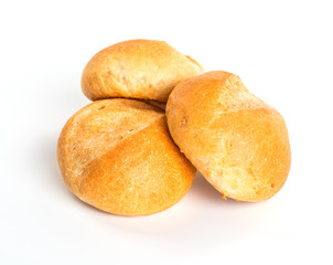 Composition with bread and rolls isolated on white