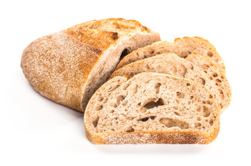 Large loaf of bread isolated on white