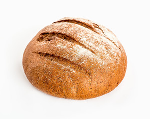Large loaf of bread isolated on white