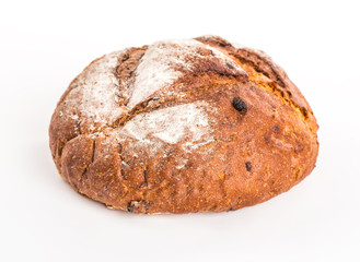 Large loaf of bread isolated on white