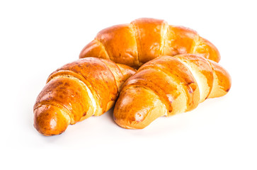 Fresh croissant on a white background