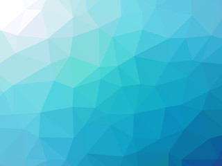 Abstract turquoise blue gradient low polygon shaped background