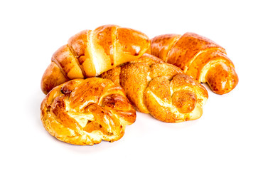 Fresh croissant on a white background