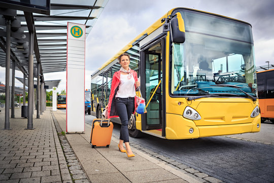at bus and rail station