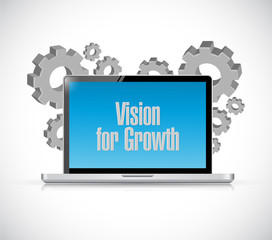 vision for growth laptop sign business concept