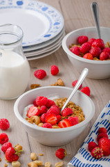 Baked granola with nuts