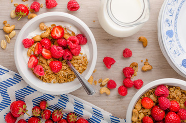 Baked granola with nuts