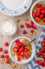 Baked granola with nuts