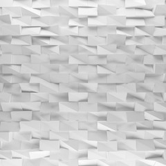 White abstract squares backdrop. 3d rendering geometric polygons