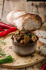 Teriyaki chicken with bread