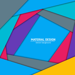 Vector material design background. Abstract creative concept layout template. For web and mobile app, paper art illustration design. style blank, poster, booklet. Motion wallpaper element. Flat ui