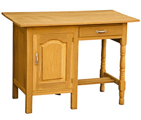 Vintage desk isolated on white background