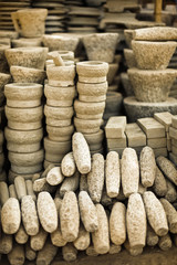 Stone products on open market. Burma, Mandalay