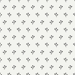 Hand drawn autumn seamless pattern made of berries. Wrapping paper. Abstract vector background. Floral illustration. Graphic style. Fall print. Doodle art elements. For printing onto fabric, paper.