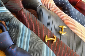 krawat, spinki i odzież męska - obrazy, fototapety, plakaty