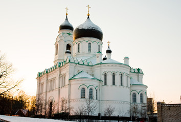 Obraz premium The Cathedral of the Archangel Michael in Oranienbaum (Lomonosov), St. Petersburg, Russia