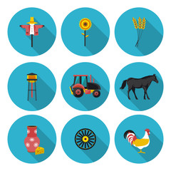 flat icons set farm