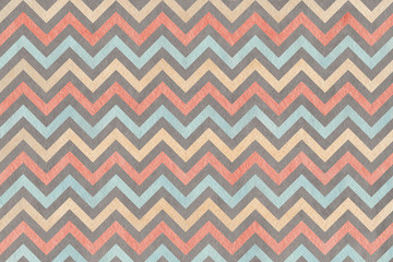 Watercolor gray, pink, beige and blue stripes background, chevron.