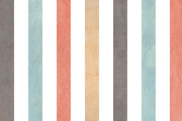 Fototapeta premium Watercolor gray, pink, beige and blue striped background.