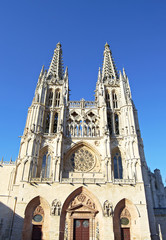 Fototapeta na wymiar Facade of the cathedral of Burgos, Spain