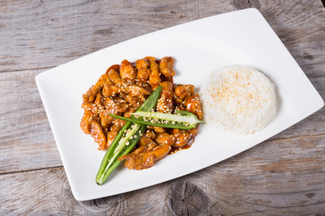 Chinese pork with green chili