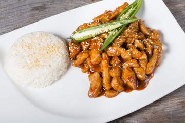 Chinese pork with green chili