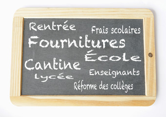 Obraz premium rentrée ardoise nuage de mots à la craie