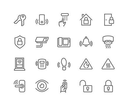 Line Home Security Icons