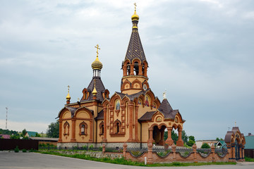 Fototapeta na wymiar The Church of St. Catherine in the village of Srostki, Altai Krai. Srostki village is the birthplace of the Russian writer, actor and filmmaker Vasily Shukshin