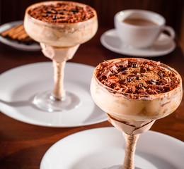 exquisite tiramisu in a glass
