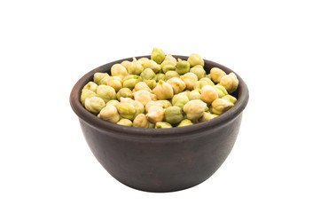 A bowl filled with organic garbanzo beans