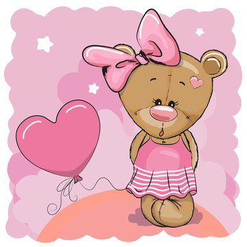 Teddy Bear girl with balloon