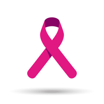Pink ribbon symbol for breast cancer awareness
