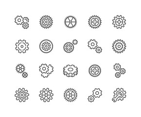 Line Gear Icons