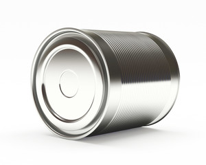 Metal can isolated on white background. 3D illustration