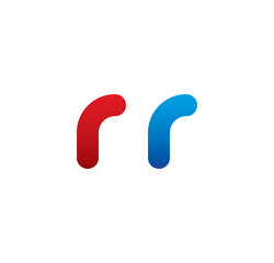 rr logo initial blue and red